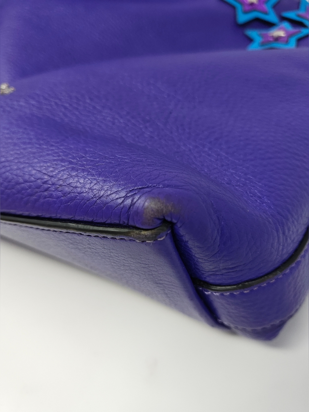Coach Val Duffle Upcycled w/ 1941 Clutch. Purple/Blue - Picture 9 of 17